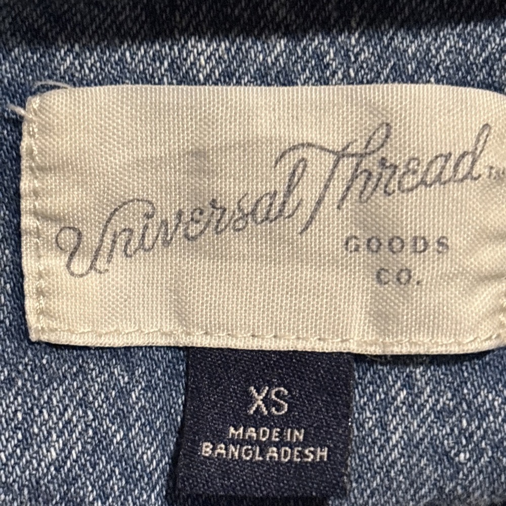 Universal Thread Jean Shirt Dress Womens XSmall Blue Denim Basic Pockets Retro - Picture 5 of 14